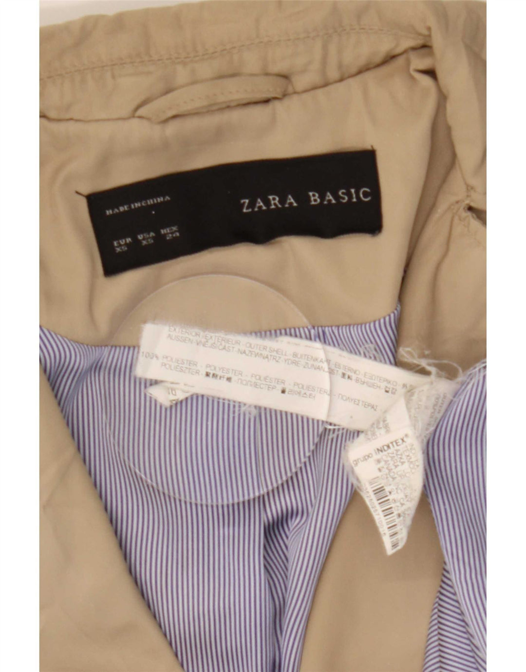 Trench da donna Zara UK 6 XS Beige poliestere