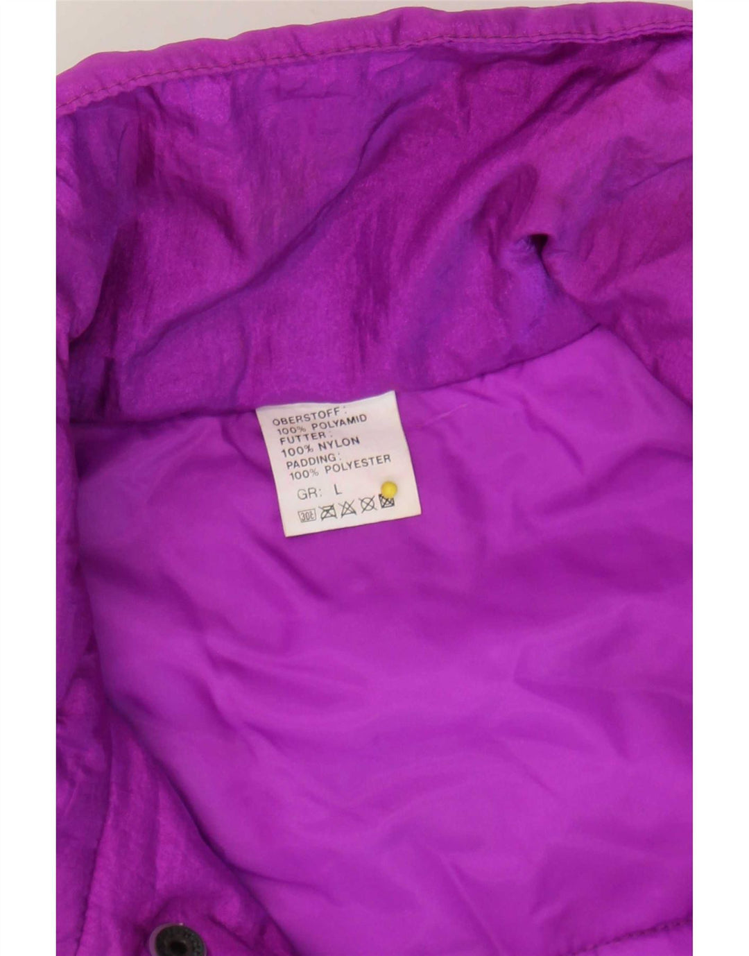 Tuta da sci oversize con grafica vintage da donna UK 16 Large Viola in poliammide
