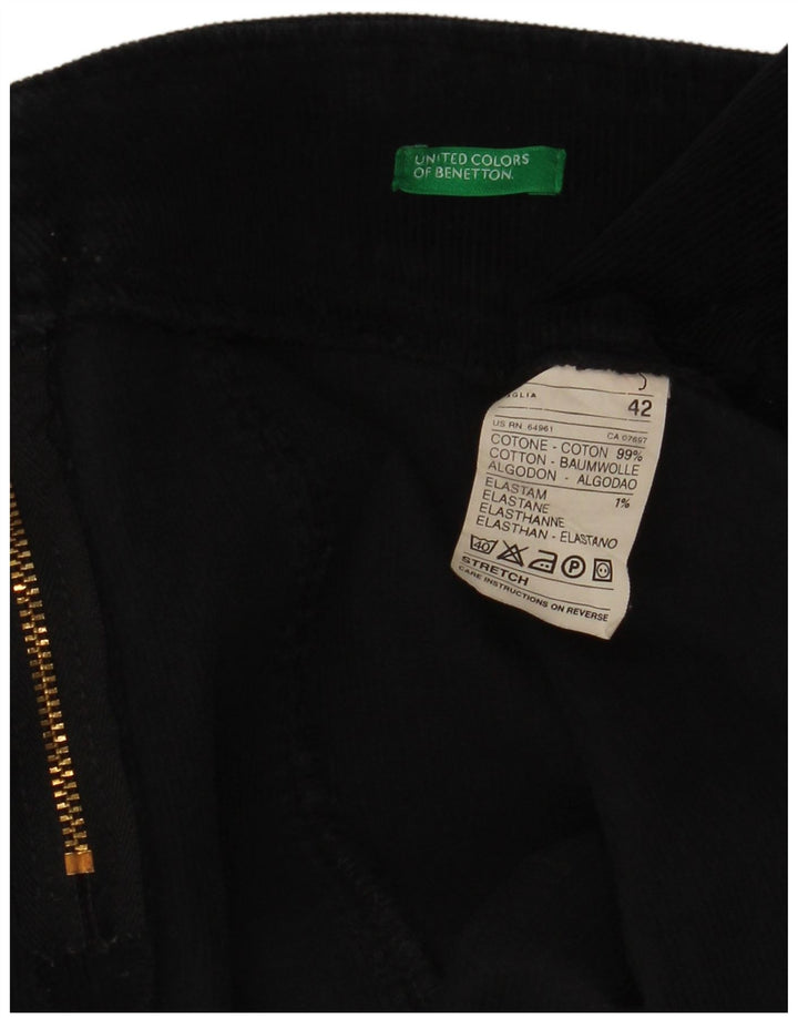 Gonna Benetton Donna in Velluto a Coste IT 42 Media W32 Cotone Nero