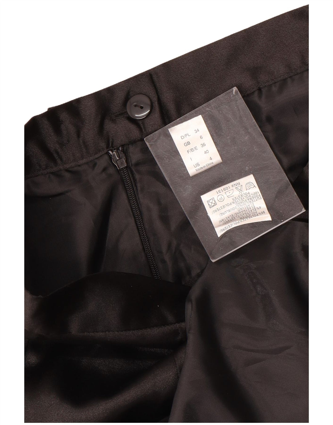 Gonna lunga da donna vintage UK 6 XS W24 poliestere nero