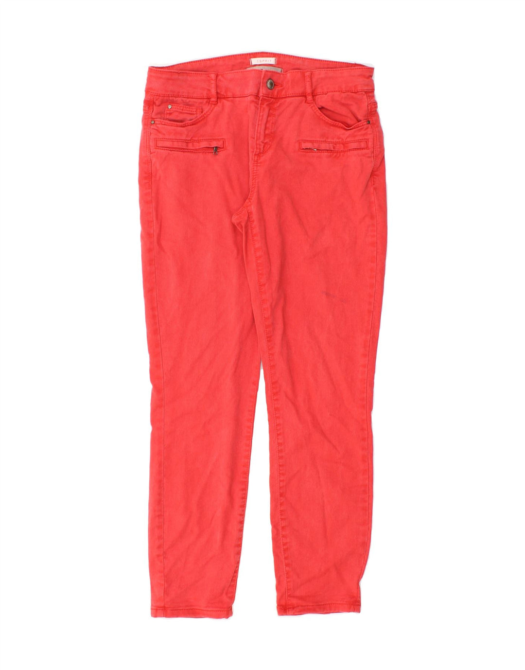 ESPRIT Womens Cargo Tapered Jeans UK 12 Medium W28 L26 Red Cotton Vintage Esprit and Second-Hand Esprit from Messina Hembry 