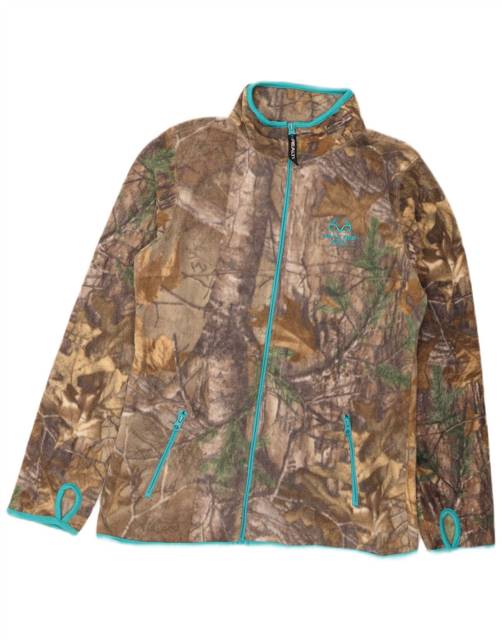 Giacca in pile da donna REALTREE US 4/6 Small Brown Colourblock