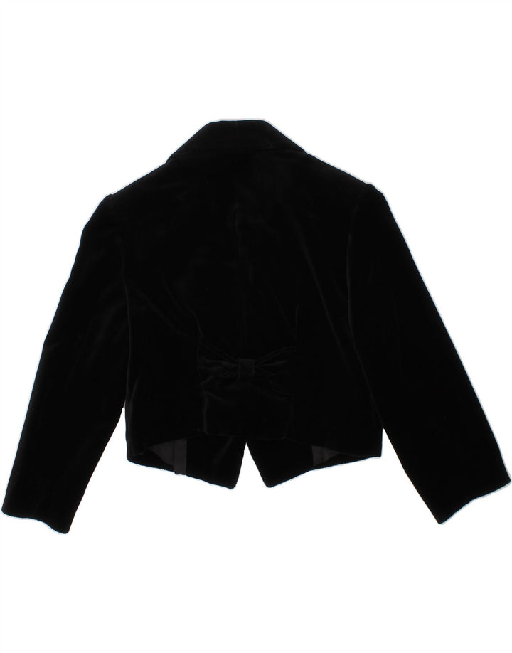 BENETTON Girls 1 Button Blazer Jacket 10-11 Years Small  Black Cotton Vintage Benetton and Second-Hand Benetton from Messina Hembry 