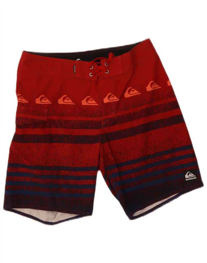 Pantaloncini da bagno grafici da uomo Quiksilver a righe rosse medie