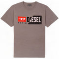 T-shirt grafica da uomo Diesel Top in cotone mélange grigio medio