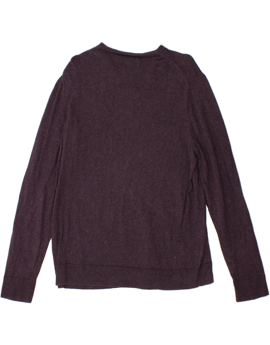 EDDIE BAUER Mens V-Neck Jumper Sweater Medium Purple Cotton Vintage Eddie Bauer and Second-Hand Eddie Bauer from Messina Hembry 