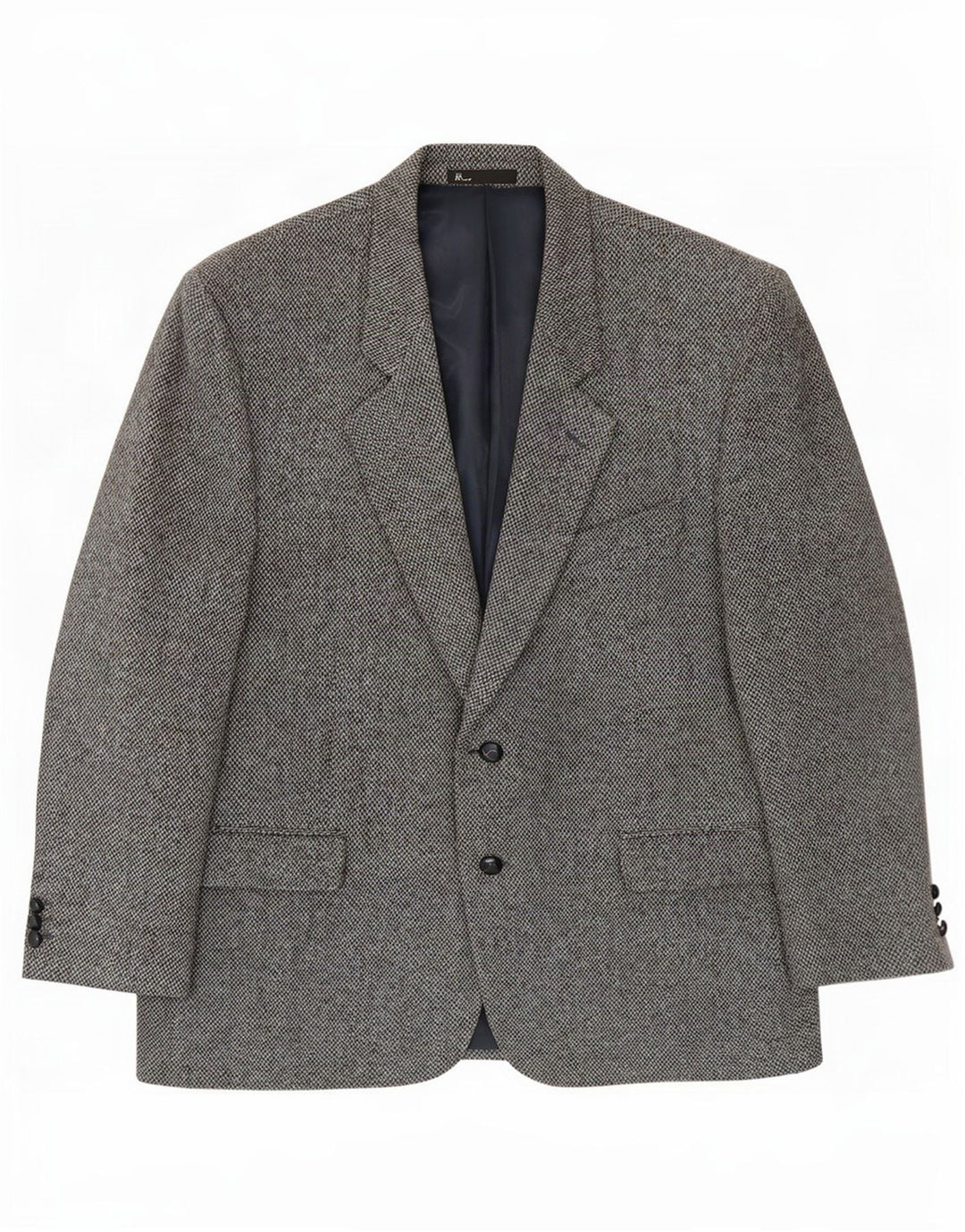 Giacca blazer a 2 bottoni Harris Tweed da uomo Bhs UK 46 3XL lana grigia