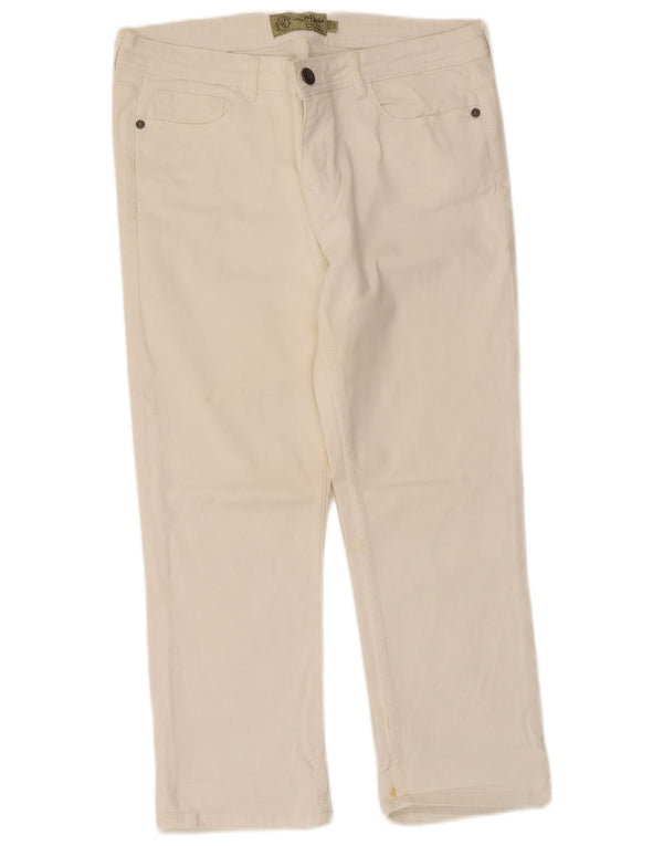 Jeans corti da donna Fat Face UK 14 Large W34 L24 Cotone bianco