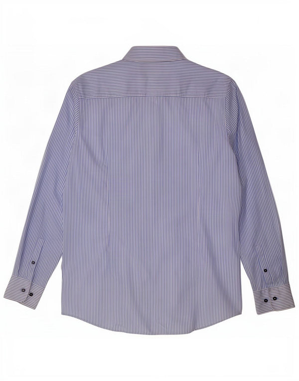 Camicia slim fit da uomo Hugo Boss taglia 41 16 grande gessato blu