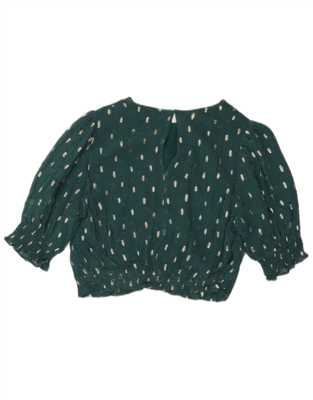 Top corto da donna Boden in camicetta UK 12 Viscosa screziata verde medio