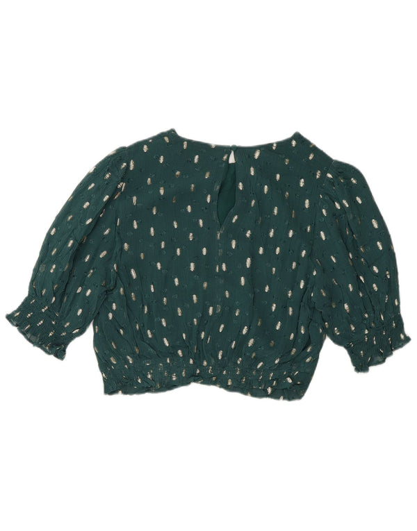 Top corto da donna Boden in camicetta UK 12 Viscosa screziata verde medio