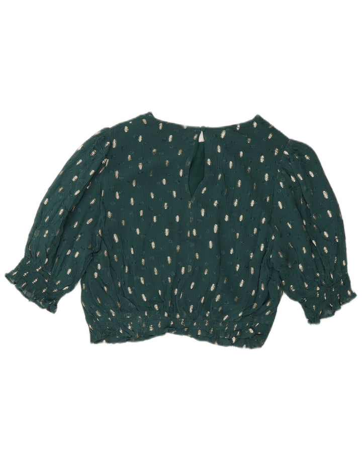 Top corto da donna Boden in camicetta UK 12 Viscosa screziata verde medio