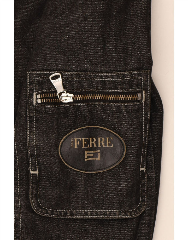 FERRE Mens Denim Jacket UK 40 Large Black