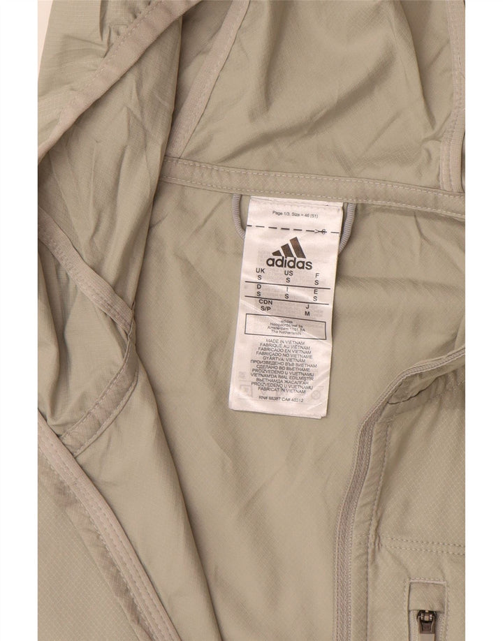 Giacca antipioggia da uomo ADIDAS con cappuccio UK 36 Small Beige Colourblock Poliestere