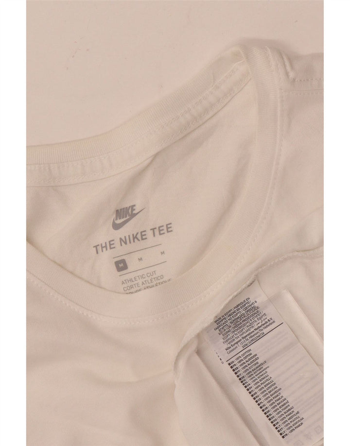 T-shirt Nike da uomo dal taglio atletico, in cotone bianco medio