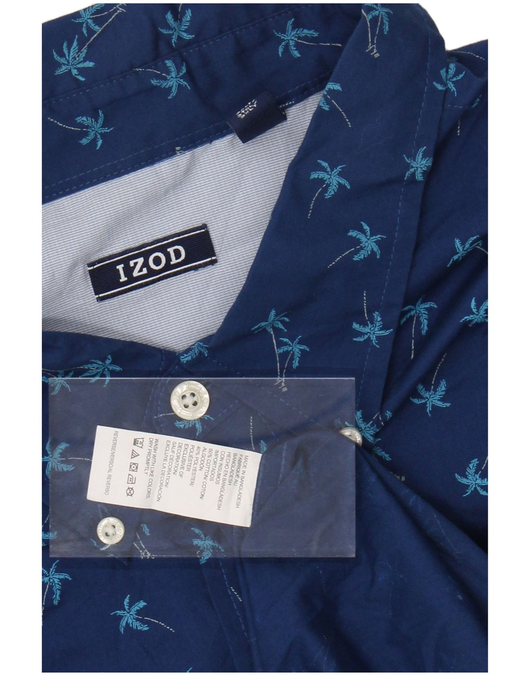 Camicia a maniche corte da uomo IZOD 3XL in cotone floreale blu