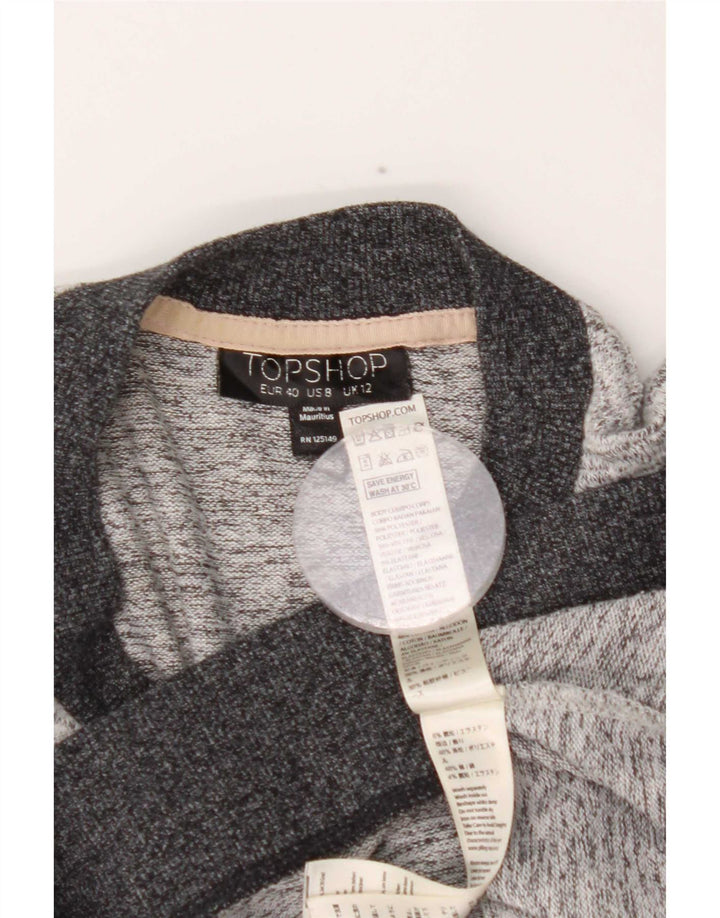 Maglione maglione girocollo da donna Topshop UK 12 Grigio medio chiazzato
