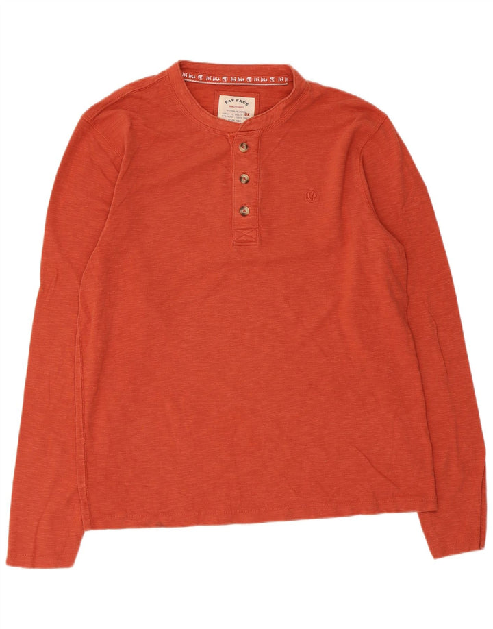 Fat Face Top da uomo a maniche lunghe arancione medio screziato