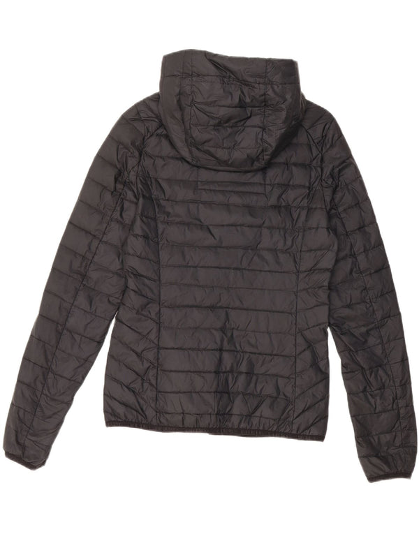 Giacca imbottita con cappuccio da donna Superdry UK 6 XS nylon nero