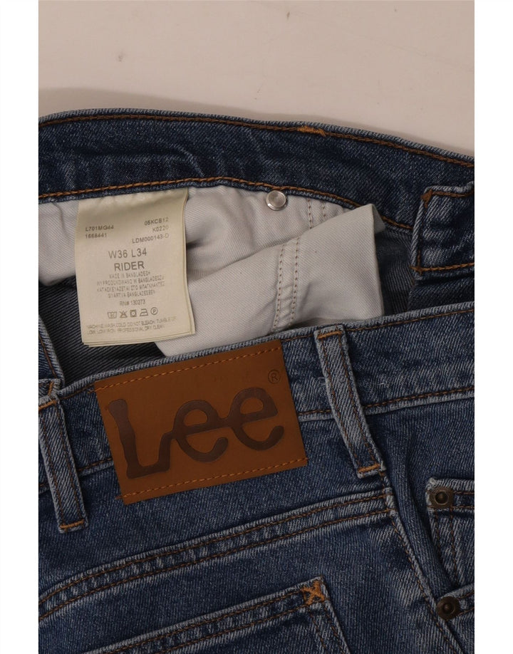 Jeans dritti da uomo Lee Rider W36 L30 in cotone blu