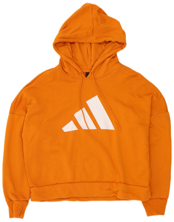 Maglione con cappuccio grafico oversize da donna Adidas UK 8/10 Small Arancione
