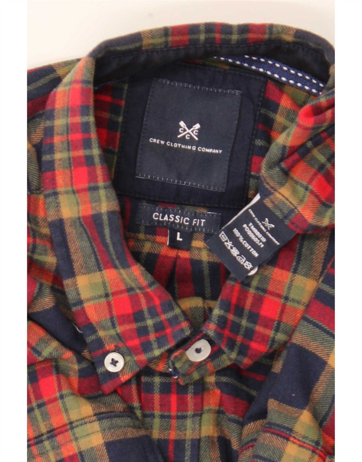 Crew Clothing Camicia da uomo in flanella dal taglio classico, grande motivo a quadri multicolore