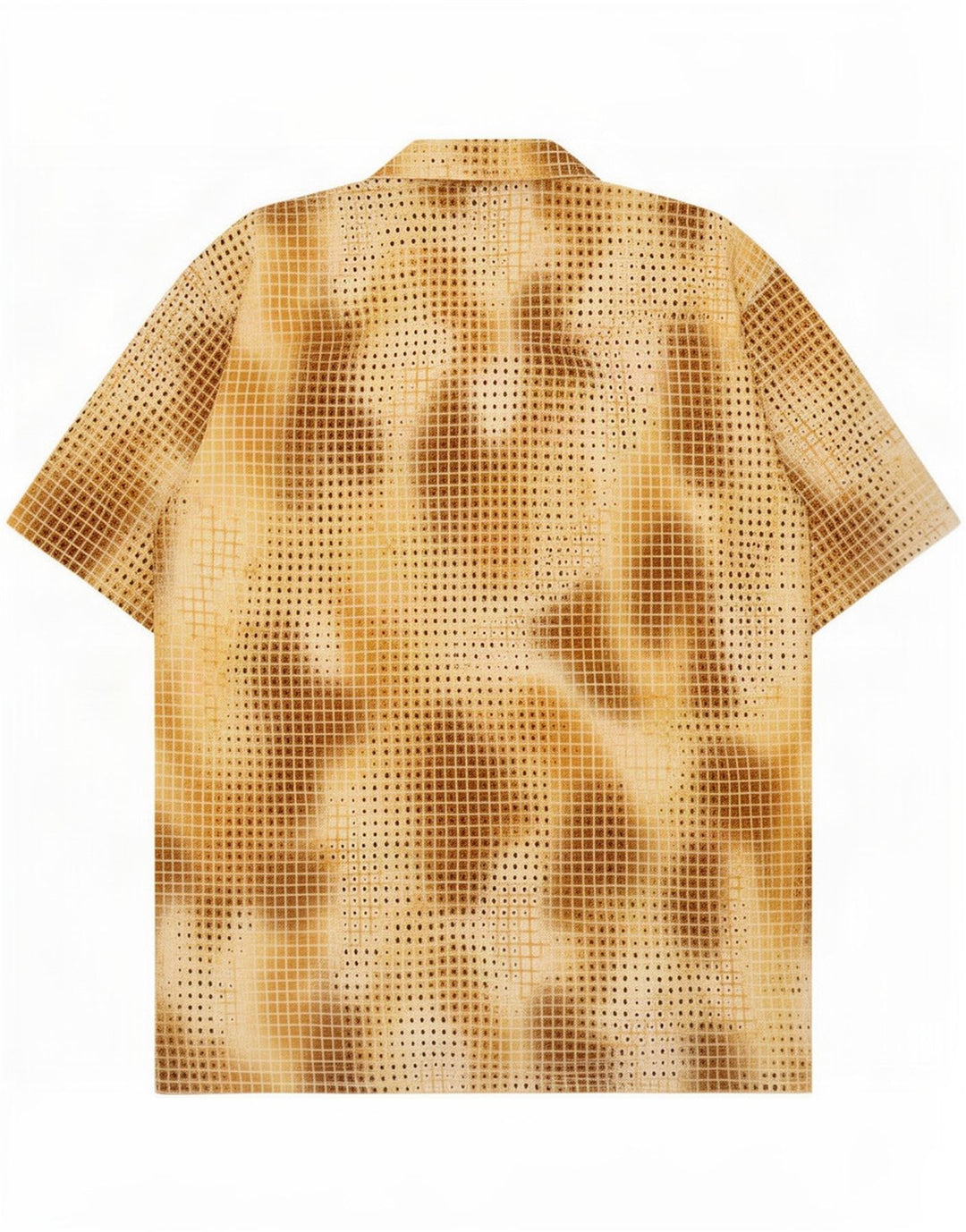 Camicia vintage da uomo con motivo astratto Poliestere maculato marrone medio