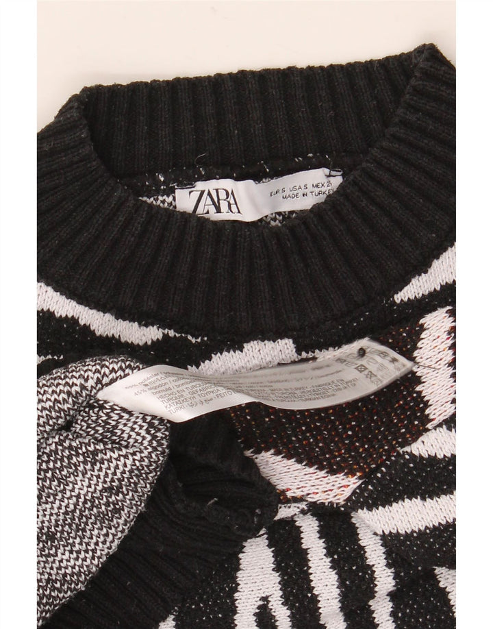 Maglione corto a collo alto corto da donna Zara UK 10 piccolo nero