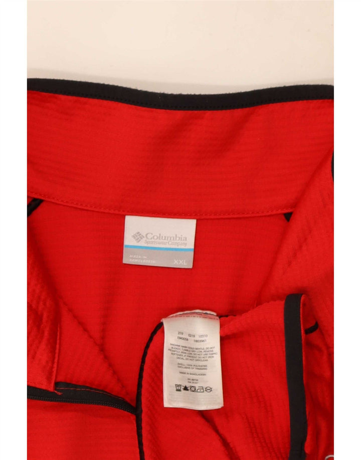 Maglione in pile da uomo Columbia con zip e collo 2XL Poliestere a righe rosse