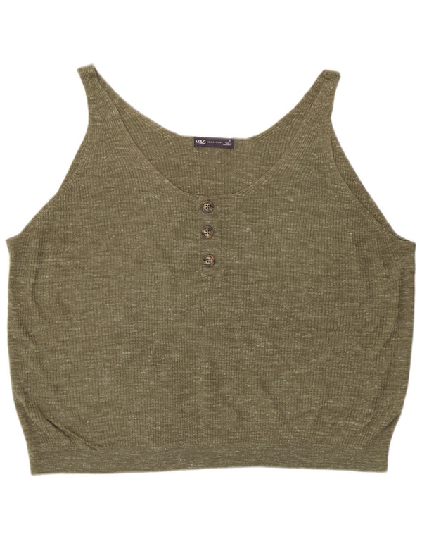 Canotta oversize da donna Marks & Spencer UK 18 XL Acrilico screziato verde