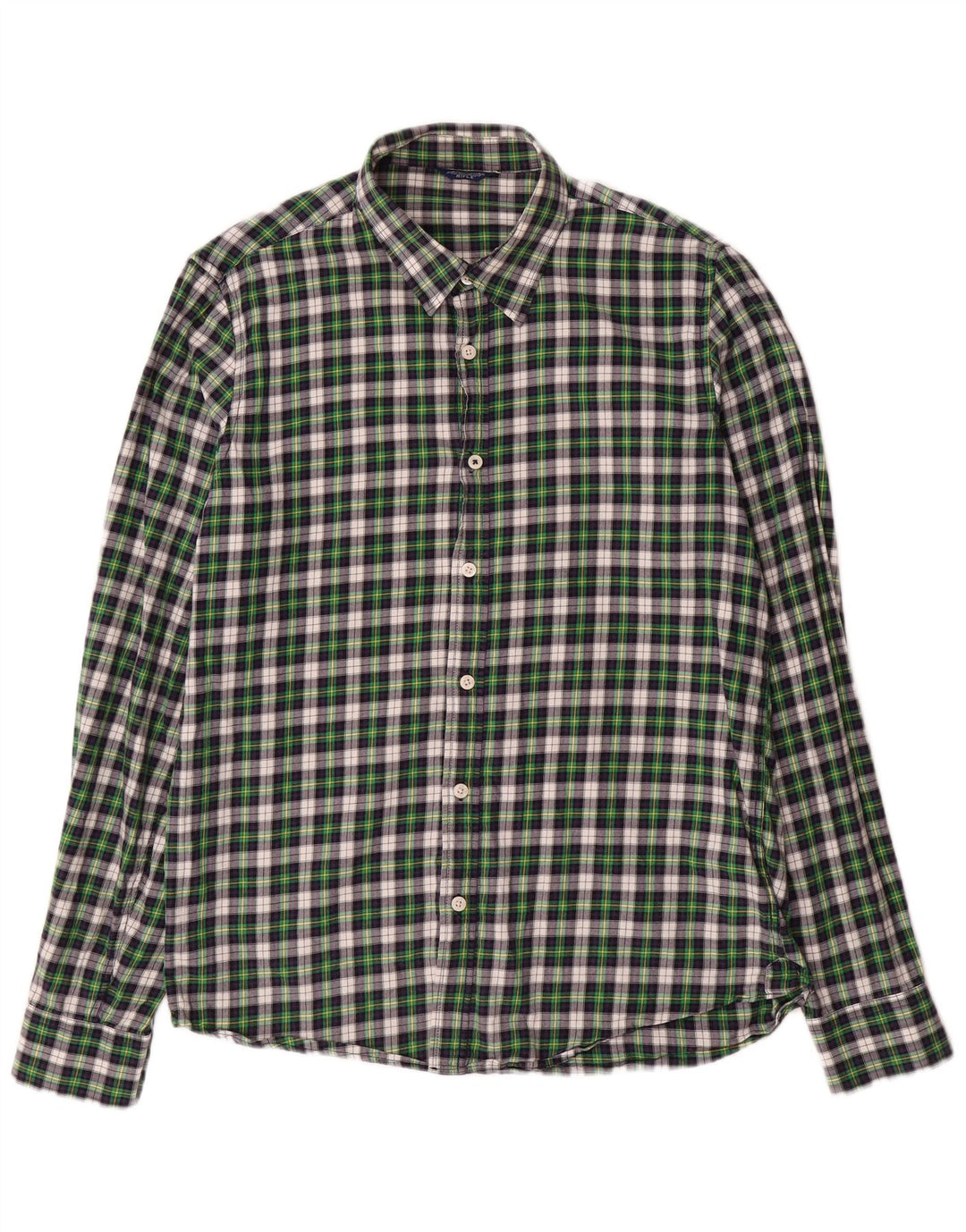Camicia da uomo in flanella Rifle in cotone a quadri verde medio