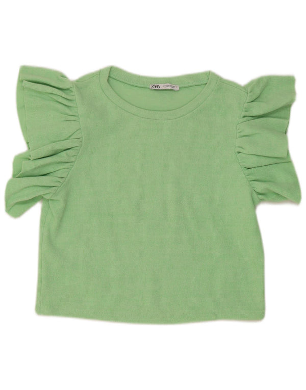 Top corto da donna Zara UK 10 piccolo verde