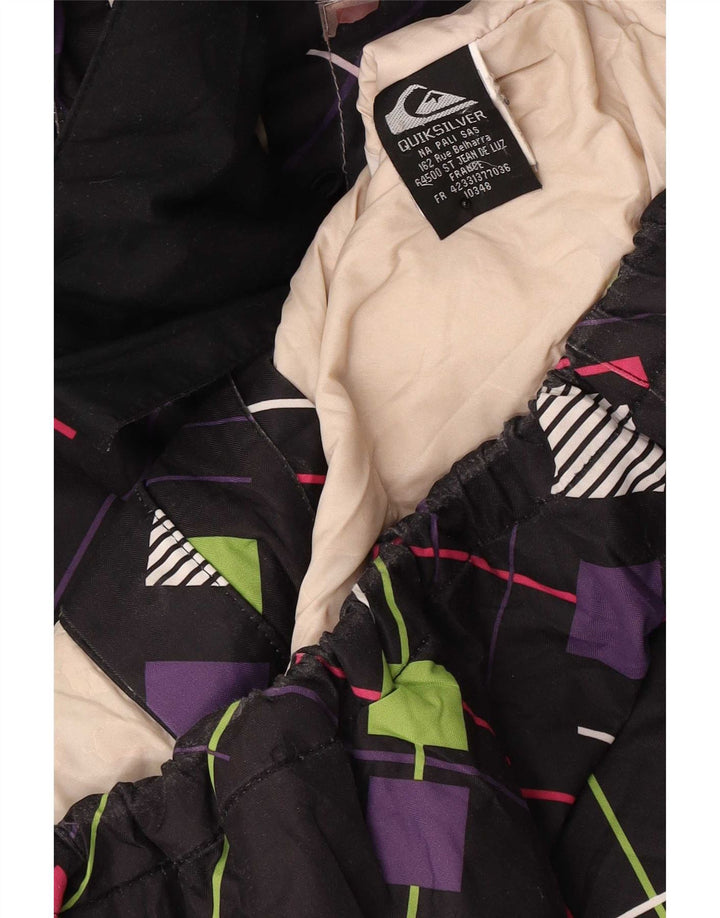 Giacca a vento con cappuccio da donna Quiksilver UK 14 Medium Black Geometric