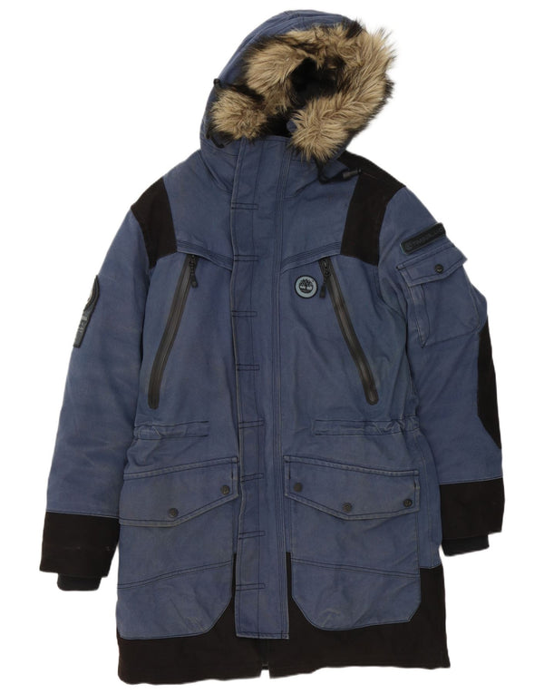 Giacca Parka con cappuccio da uomo Timberland UK 36 Small Blu Navy Colourblock