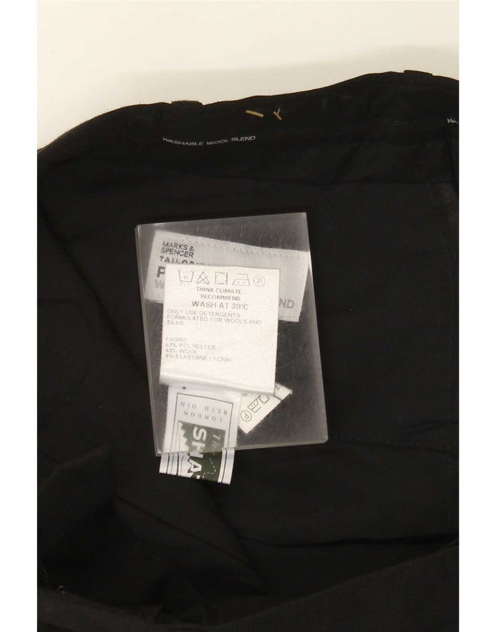 Pantaloni da abito dritti da uomo Marks & Spencer W30 L33 poliestere nero