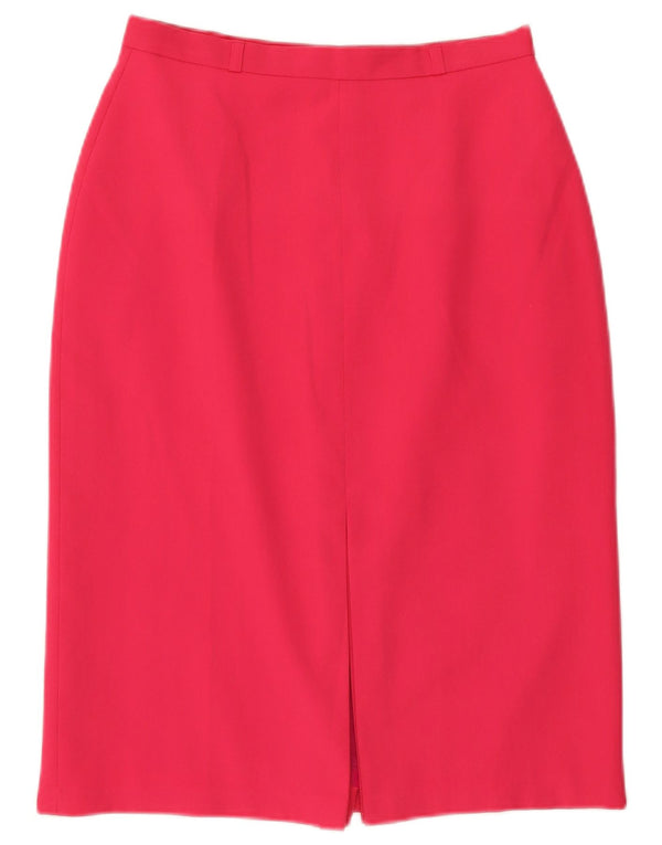 Gonna a tubino vintage da donna UK 14 media W28 poliestere rosa