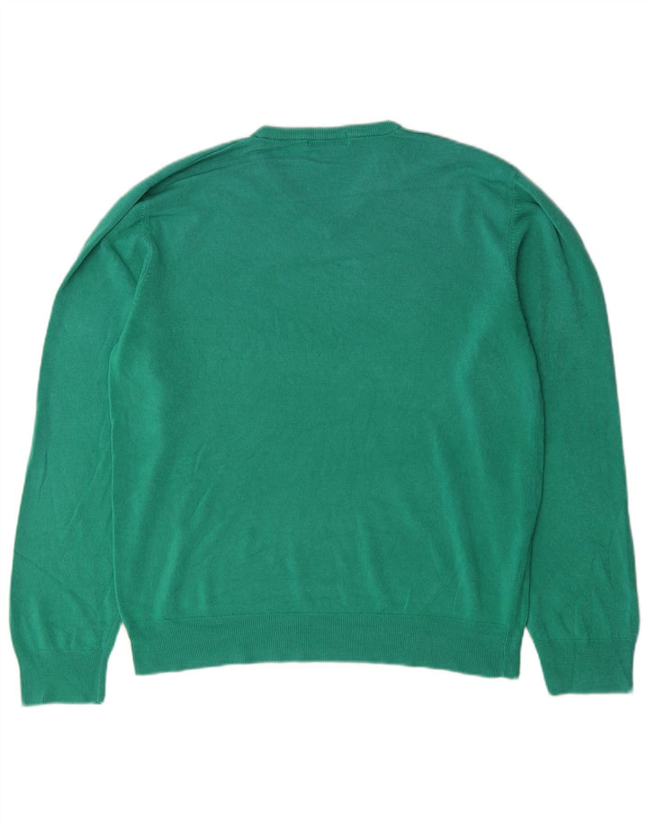 Maglione maglione con scollo a V blu Harbour da uomo Marks & Spencer grande verde