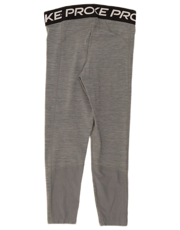Leggings grafici Nike Dri Fit Capri da donna UK 14 Sport chiazzati di grigio medio
