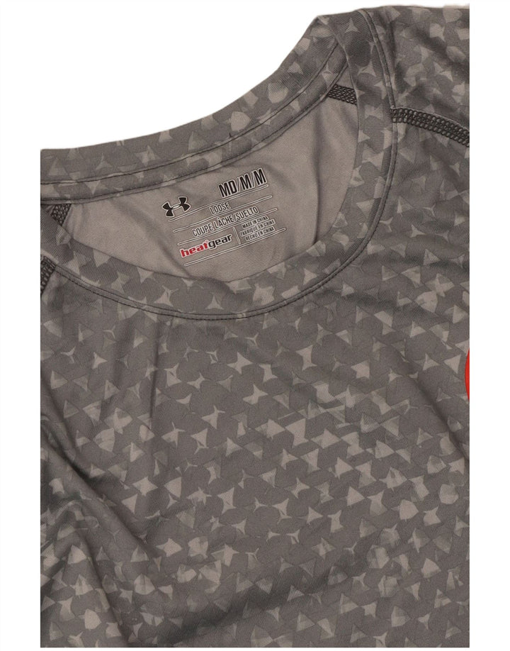 T-shirt da uomo UNDER ARMOUR Heat Gear Top grigio medio geometrico