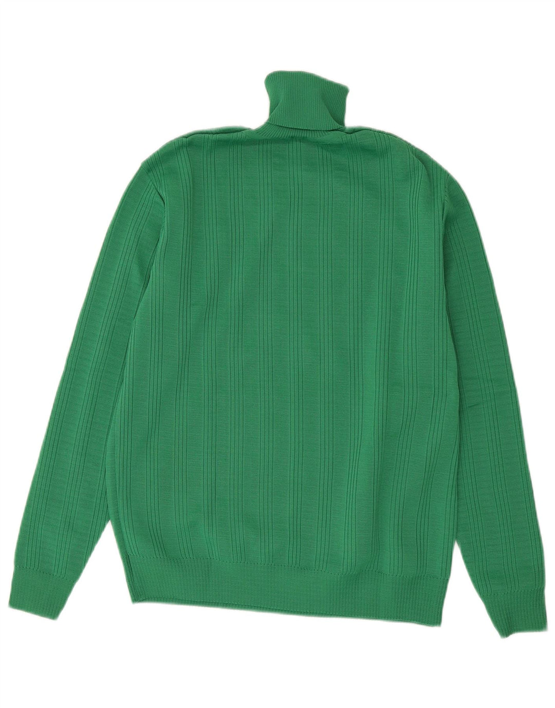 Maglione maglione vintage da uomo con collo alto IT 50 verde medio