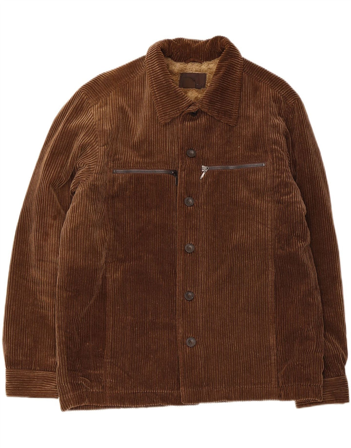 Giacca da uomo in velluto a coste Sherpa Zara UK 38 Cotone marrone medio