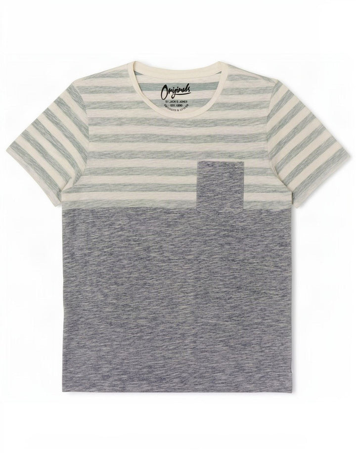Jack & Jones T-shirt da uomo Top piccola a righe blu