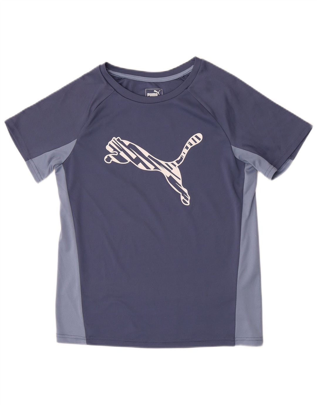 T-shirt grafica da donna Puma UK 12 Poliestere color block blu medio
