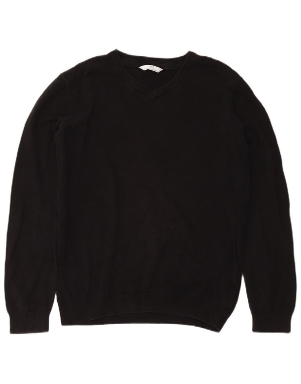 Maglione Marks & Spencer da ragazzo con scollo a V 15-16 anni in cotone nero