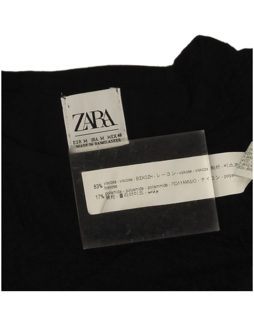 Maglione Zara da uomo girocollo in viscosa blu navy medio