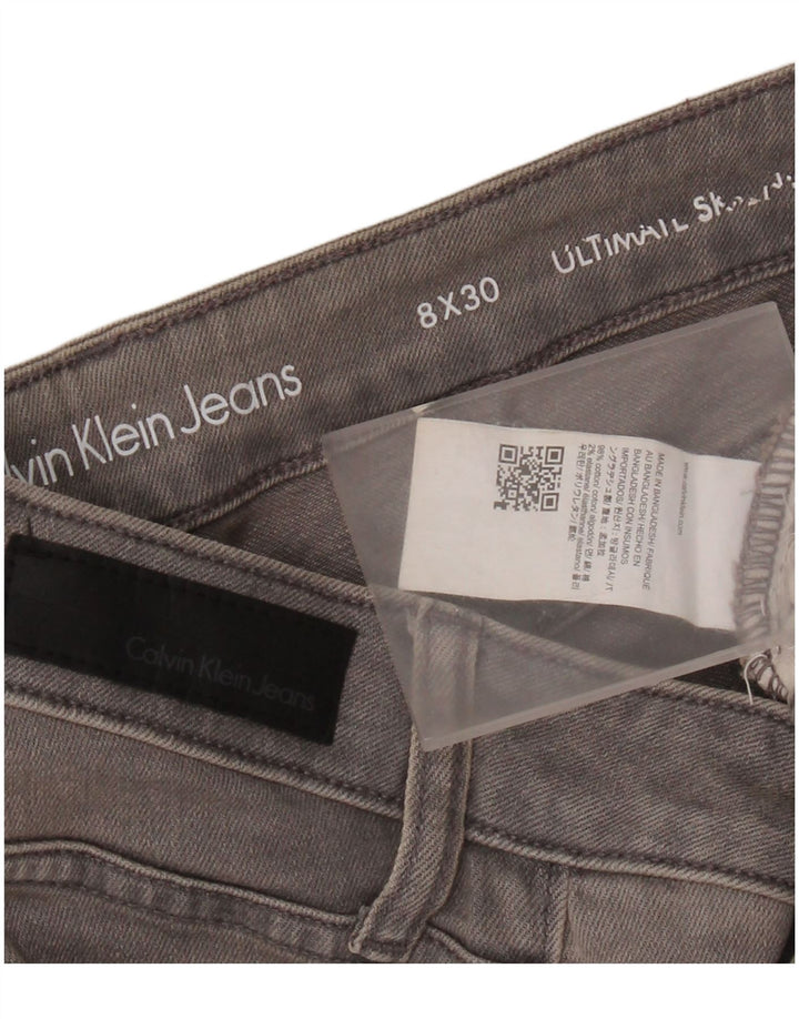CALVIN KLEIN Jeans skinny da donna US 8 medi W30 L30 Cotone grigio