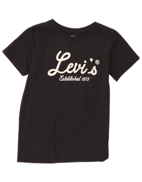 T-shirt grafica per ragazze Levi's Top 13-14 anni XL cotone nero