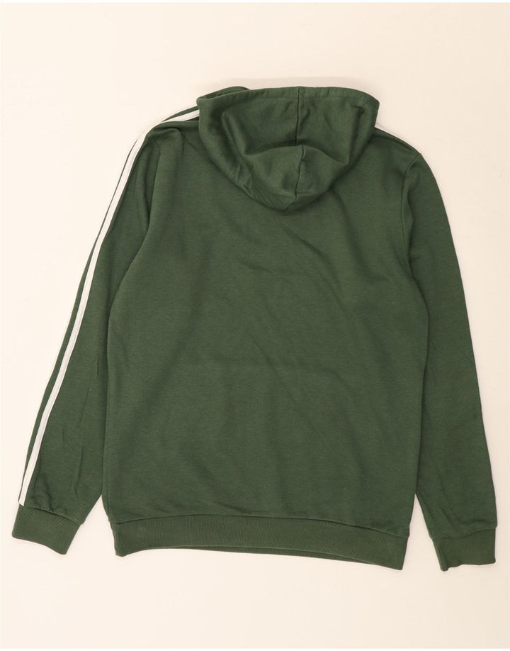 Felpa con cappuccio da uomo Adidas in cotone verde medio