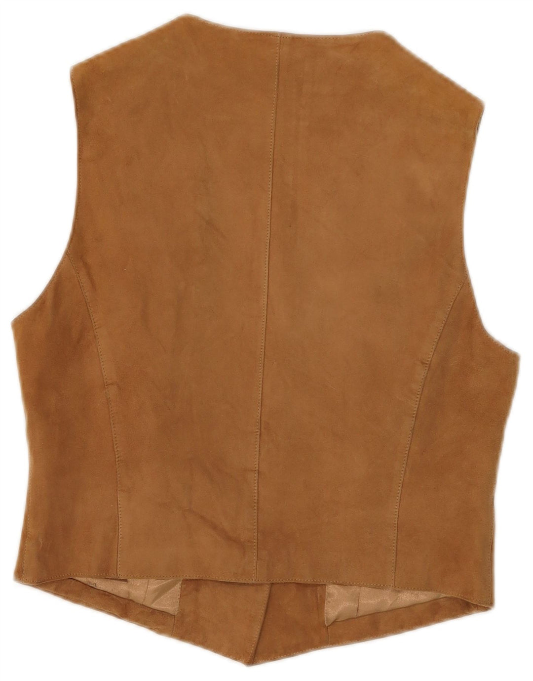 Gilet da donna in pelle scamosciata Stefanel UK 12 Pelle beige medio