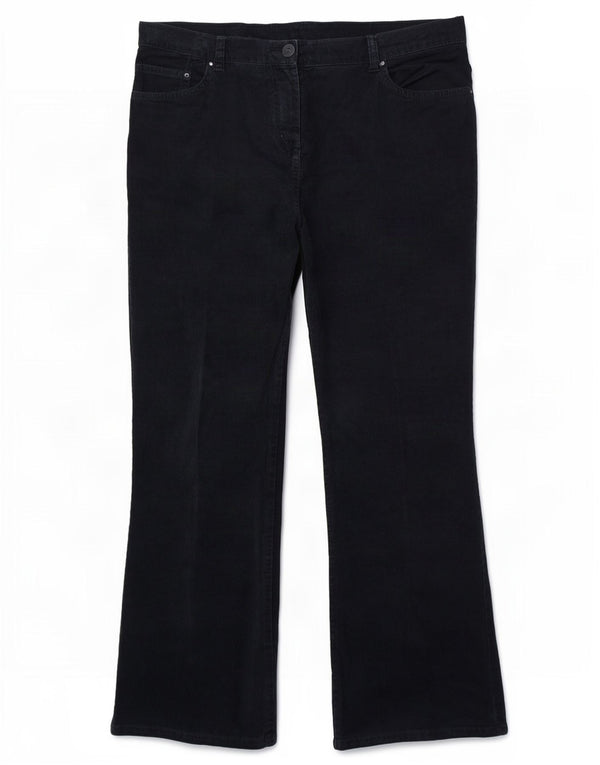 Pantaloni da donna in velluto a coste Bootcut Marks & Spencer UK 18 XL W38 L29 Blu navy